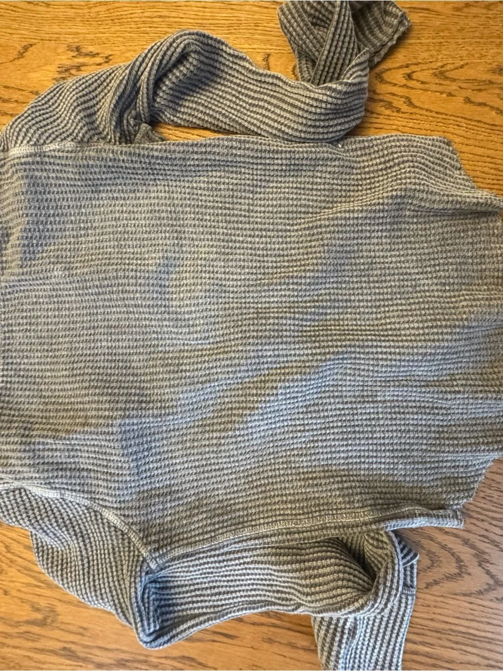Free People FP One Colt Henley Waffle Knit Henley Top in Heather Gray Small